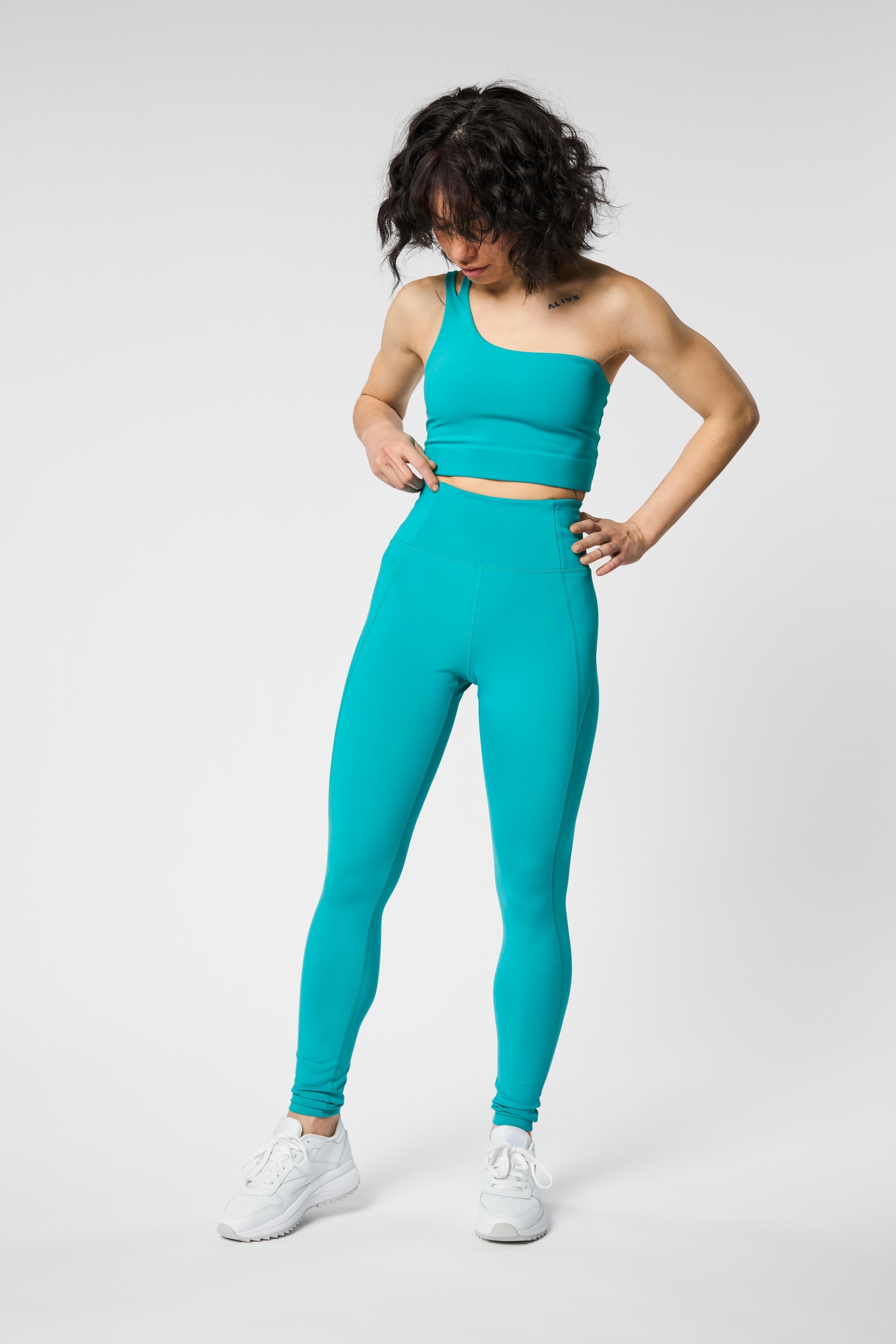 Uma One Shoulder Bra, Peacock