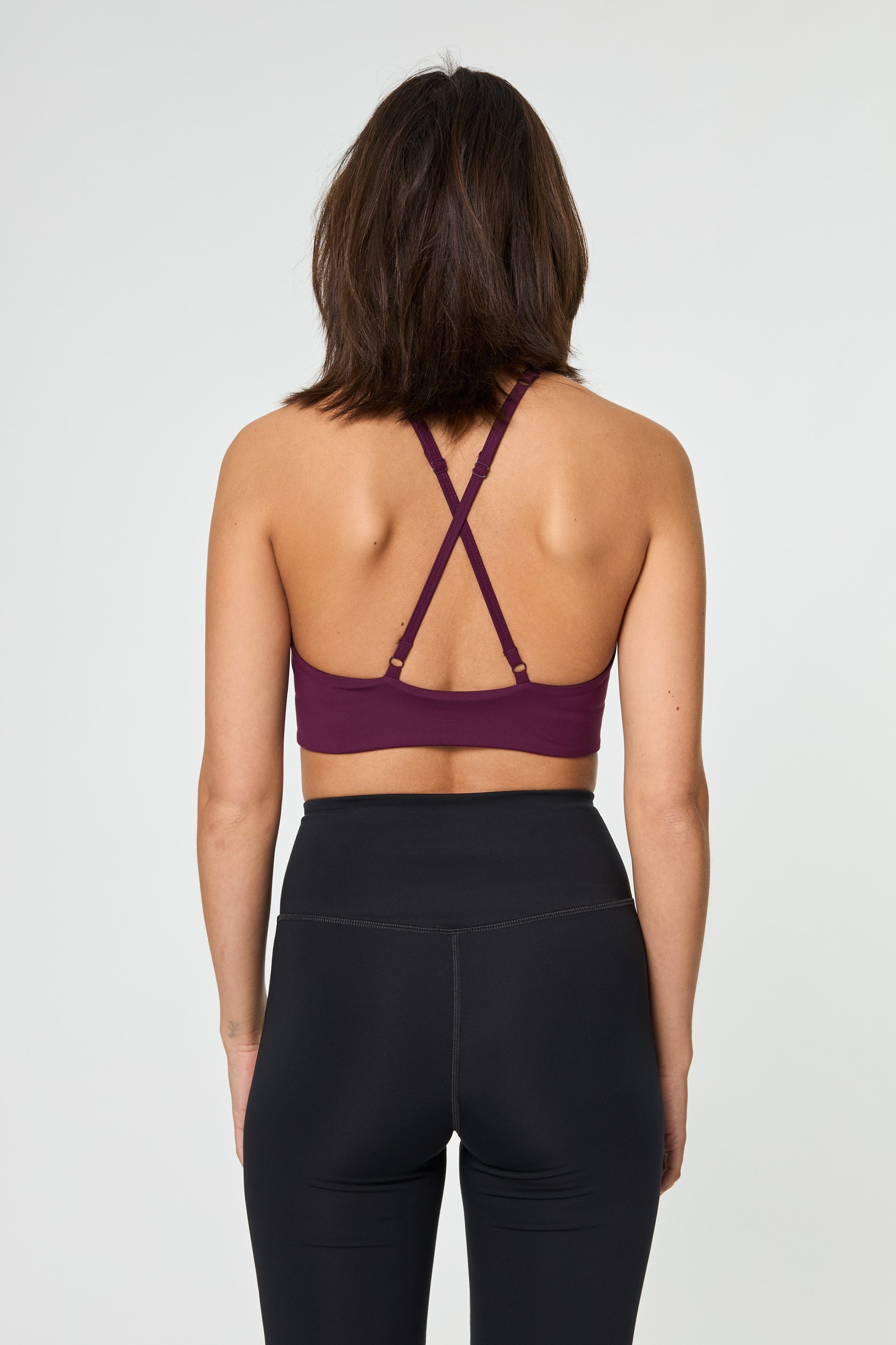 Topanga Bra, Cross-Back, Plum
