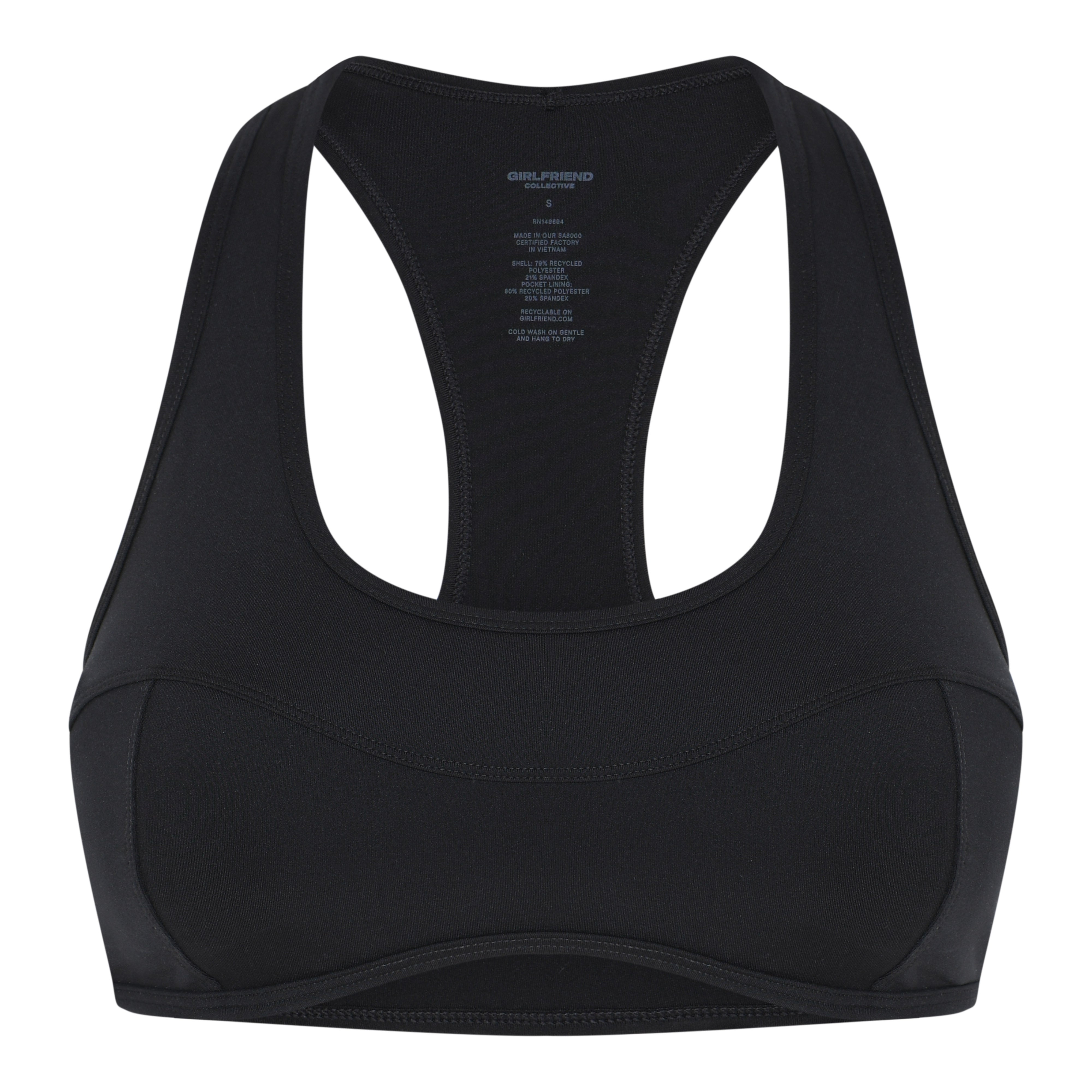 Connie Curved Bra, Black