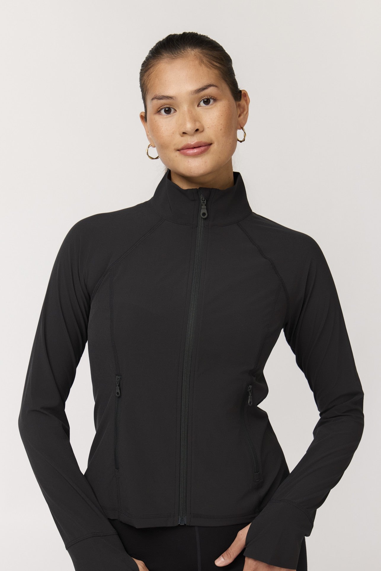 Estrella Fitted Run Jacket, Black