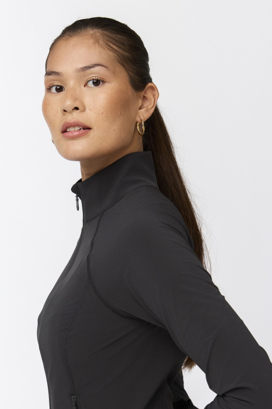 Estrella Fitted Run Jacket, Black