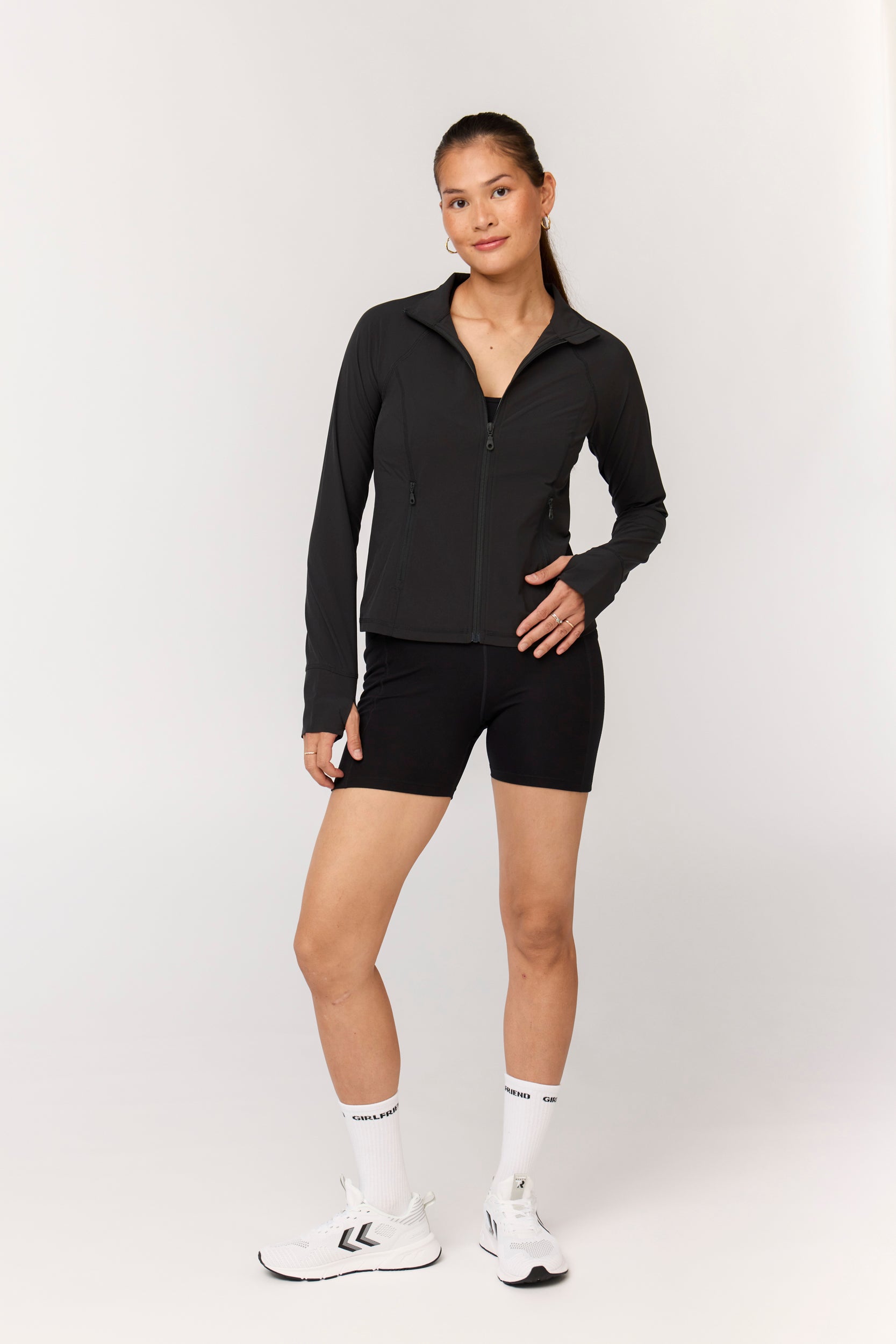 Estrella Fitted Run Jacket, Black