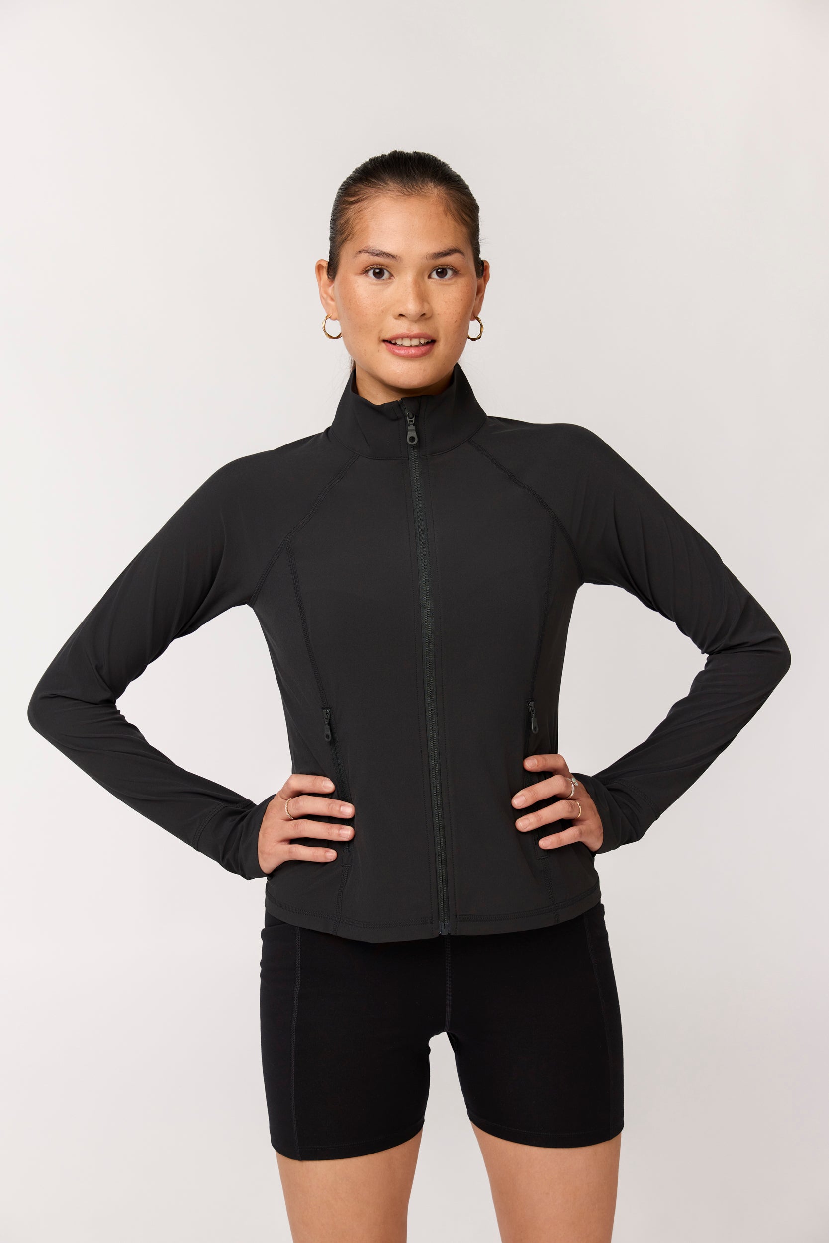 Estrella Fitted Run Jacket, Black