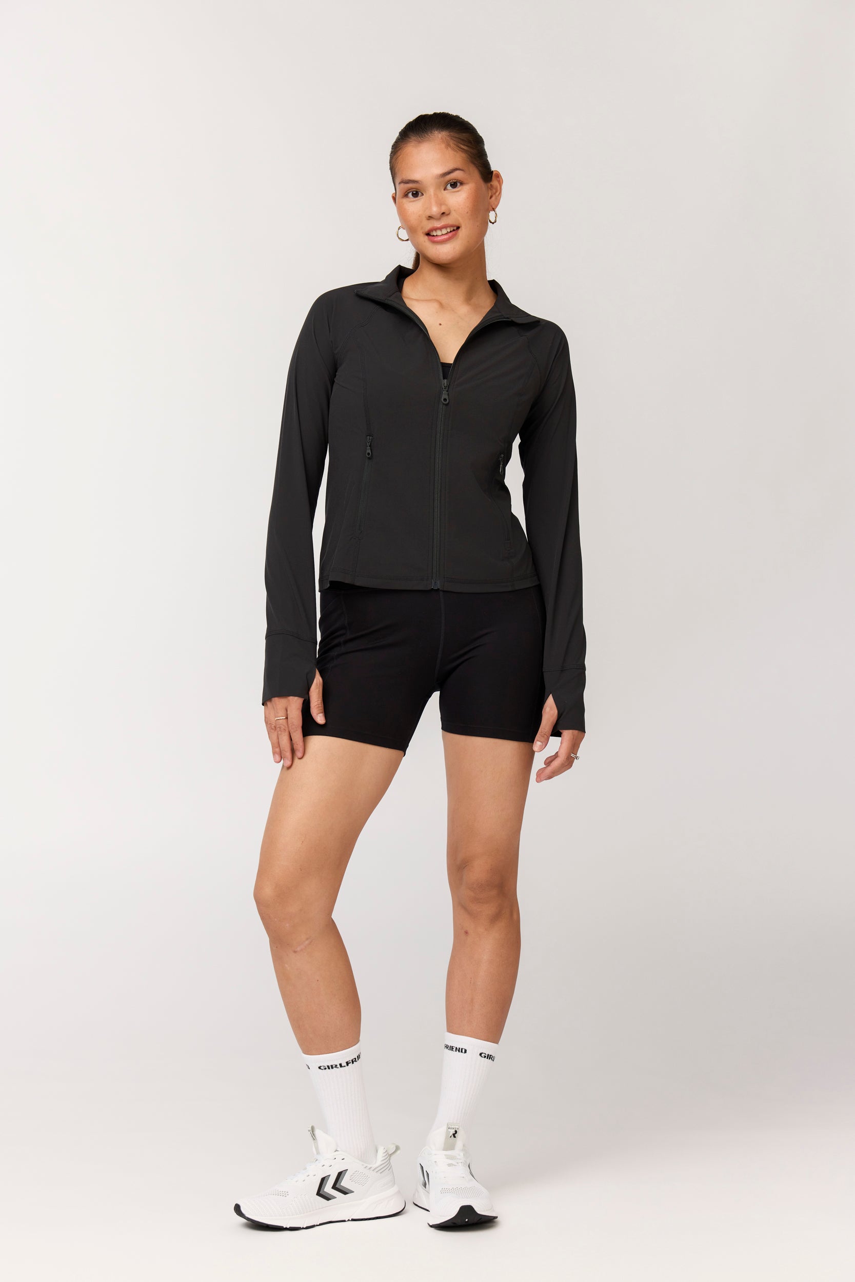 Estrella Fitted Run Jacket, Black