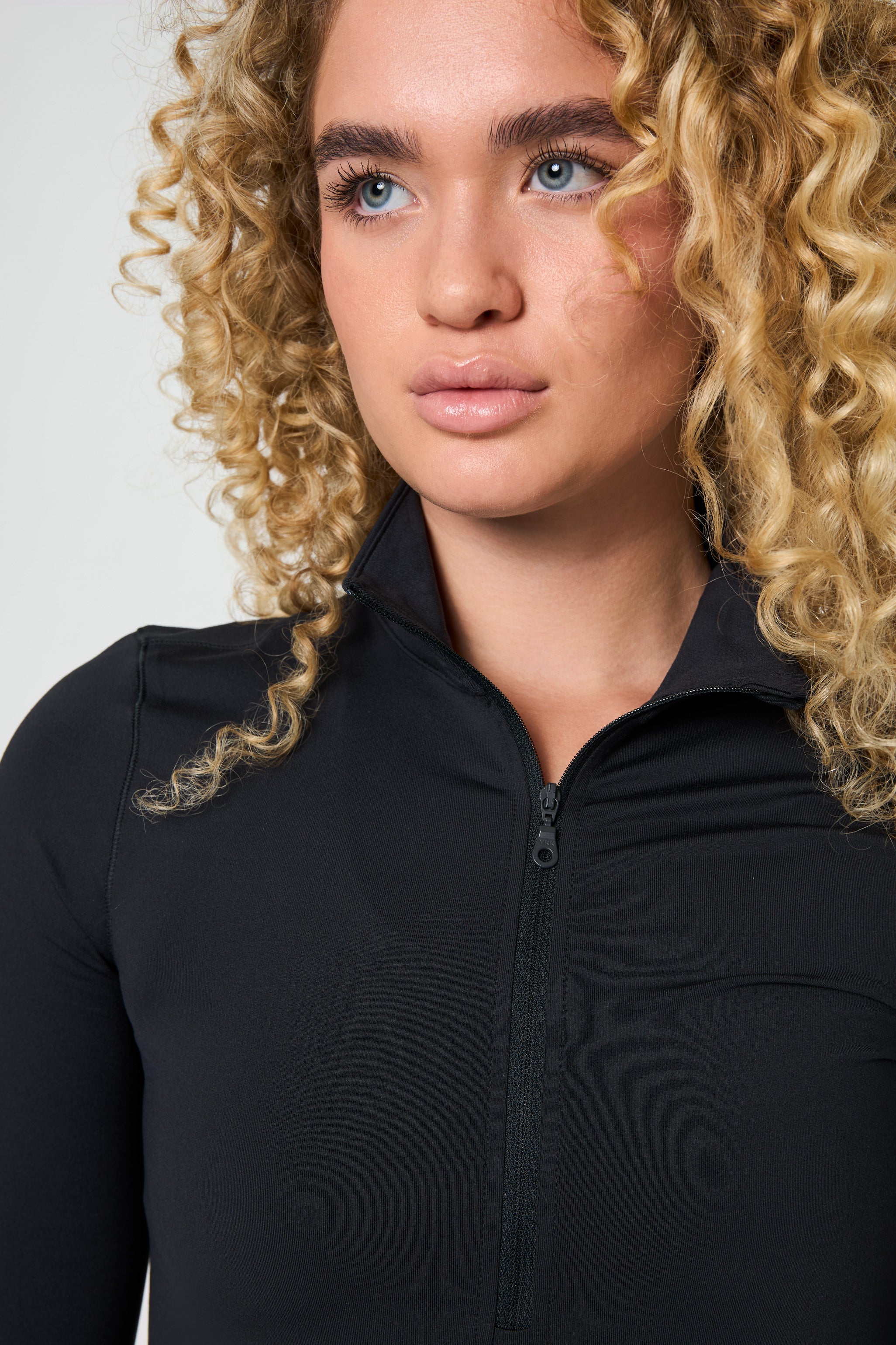 Reset Long Sleeve Mock Neck, Half Zip, Black